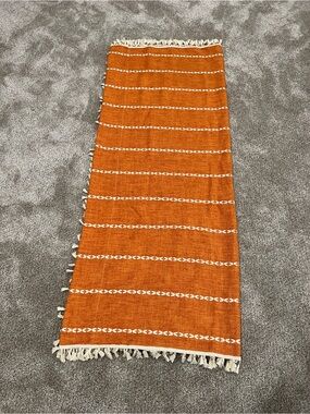 Orange Boho Curtain Panel 84.25 inches Length